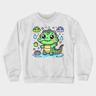 Tickled Crocodile Crewneck Sweatshirt